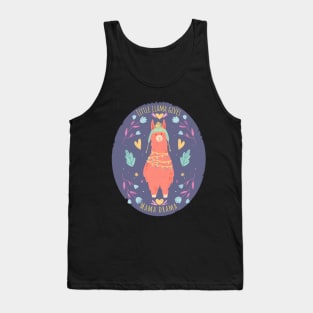 Little Llama Gives Mama Drama Llamaste Funny namaste Yoga funny Funny llama Tank Top